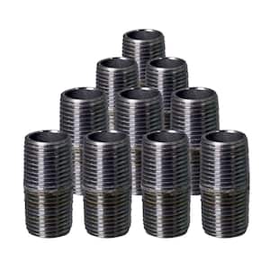 1" x 4" BLACK PIPE MALLEABLE GAS NIPPLE FITTING 10 PACK 