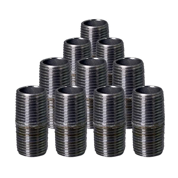 PLUMBFLEX 1/8 in. x 2-1/2 in. Black Steel Pipe Nipple Fitting (Pack of 10)