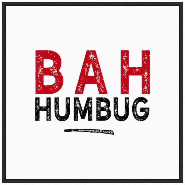Amanti Art 22 in. Bah Humbug Swash Christmas Holiday Framed Canvas Box Wall Art