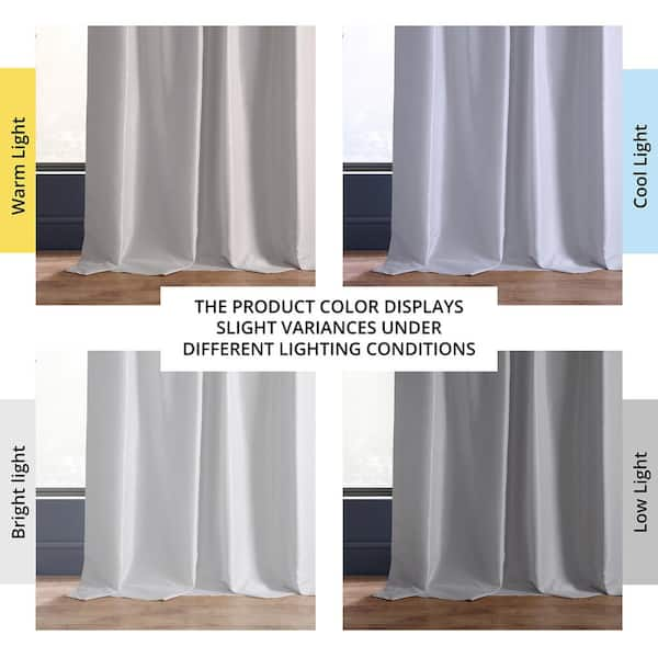 Ice Textured Faux Dupioni Silk Blackout Curtain 50 in. W x 96 in. L Rod Pocket with Back Tab Single Window Panel