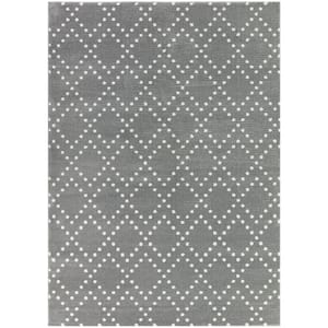 Dotted Grey 7 ft. 10 in. x 10 ft. Diamond Area Rug