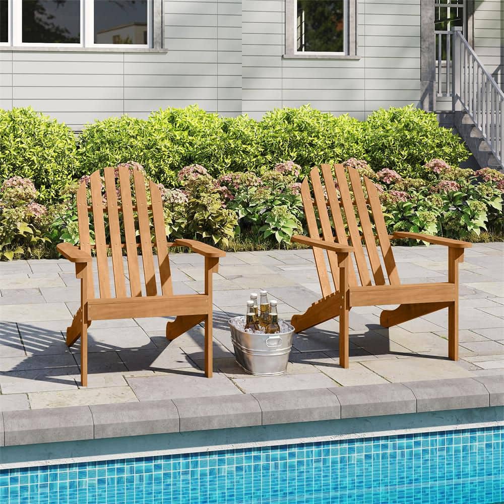 2PCS Outdoor Adirondack ChairSolid Acacia Wood Fire Pit Chair with Curved Seat price history on PriceWatchPro