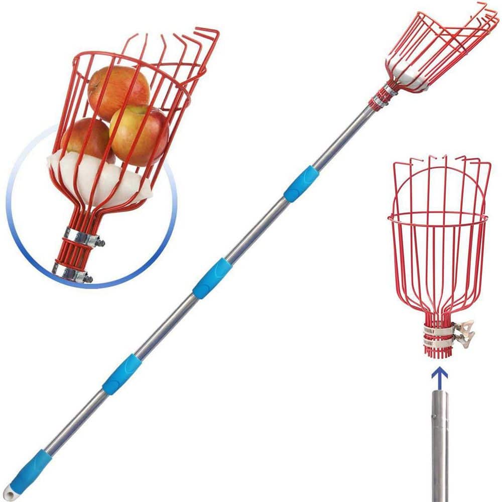 10 in. Tree Pruner Fruit Picker with Basket and Pole