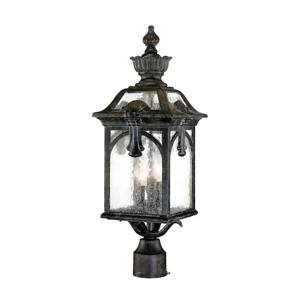 Acclaim Lighting Belmont Collection 3-Light Outdoor Black Coral Post Light Fixture