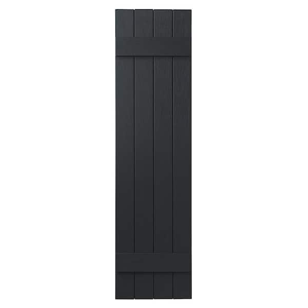 Ply Gem 15 in. x 51 in. Polypropylene 4-Board Closed Board and Batten Shutters Pair in Blackwatch Green