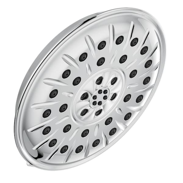 Delta 4-Spray Patterns 1.75 GPM 8.25 in. Wall Mount Fixed Shower Head with H2Okinetic in Lumicoat Chrome