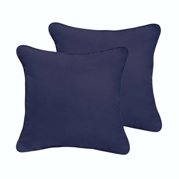 1101Design Dark Blue Outdoor Corded Throw Pillows (2Pack) HD941401SP