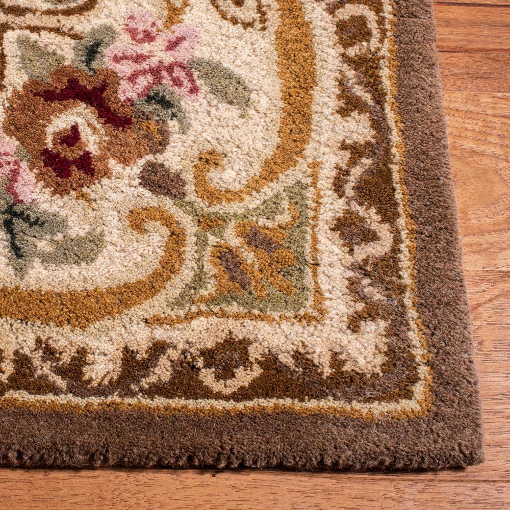Ivory and Gold Hand-Tufted Wool Rectangular Rug