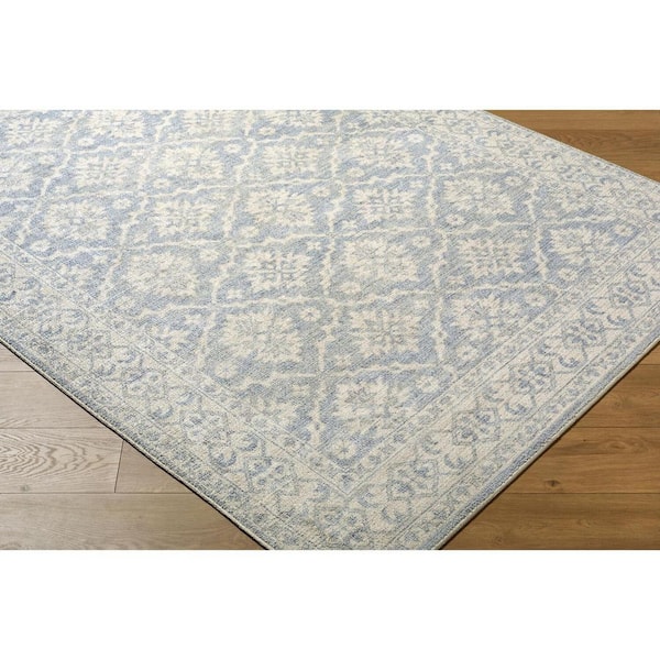 Nabela Noor Home Aram Denim Traditional 9 ft. x 12 ft. Machine Woven Area Rug