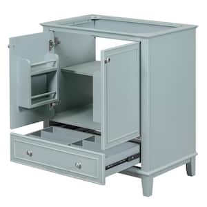 29.5 in. W x 17.8 in. D x 33.8 in. H Green Linen Cabinet Bathroom Vanity with Doors and Drawer