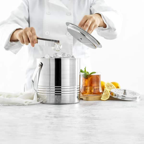 JoyJolt Double Wall 7.2 in. 3.17 qt. Stainless Steel Ice JoyJolt Double Wall 7.2 in. 3.17 qt. Stainless Steel Ice