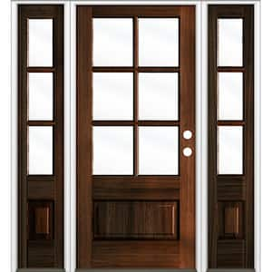 Steves & Sons 68 in. x 80 in. Savannah Clear 6 Lite RHIS Mahogany Stained  Wood Prehung Front Door with Double 14 in. Sidelites M6410-143014-CT-4IRH -  The Home Depot