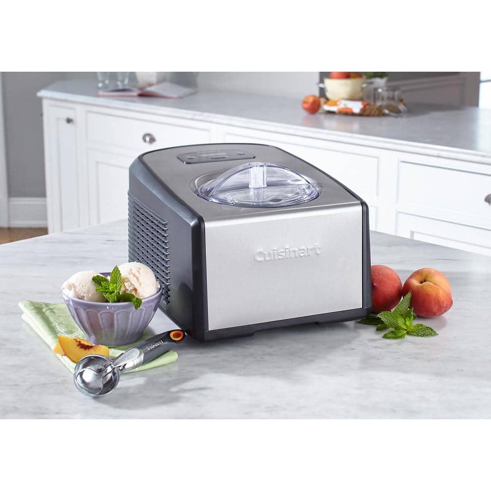 1.5 Quart Black and Stainless Steel Automatic Ice Cream Maker