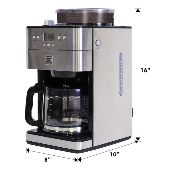 Kenmore Elite Grind and Brew Black 12- Cup Coffee Maker with Burr Grinder, Programmable Automatic Timer Brew
