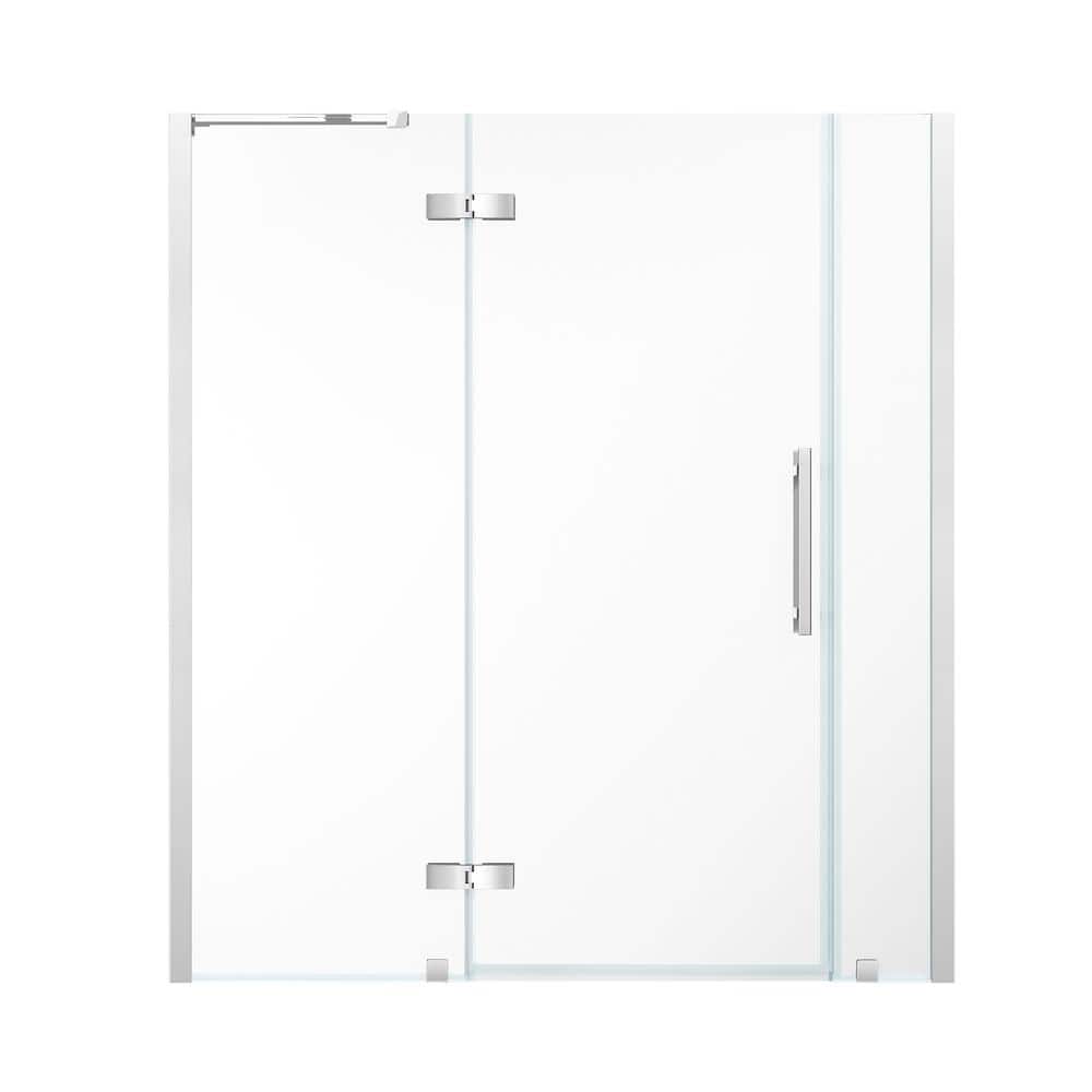 Tampa 60'' W 72'' H Frameless Chrome Shower Kit