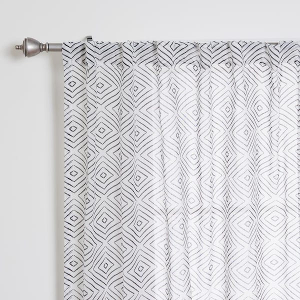 Noble Linens White Linen Blend Energy Saving Grommet Curtain Panel, 50 x  84 2 Panels