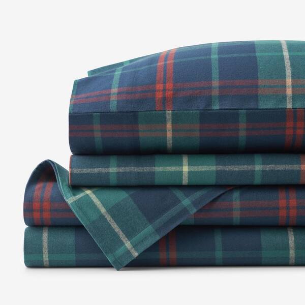 The Company Store Company Cotton Classic Plaid Red/Green Cotton Twin Sheet Set