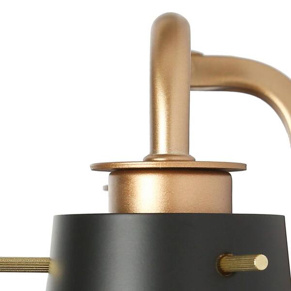 Zevni Modern Transitional 22.5 in. 3-Light Flat Black Wall Sconce