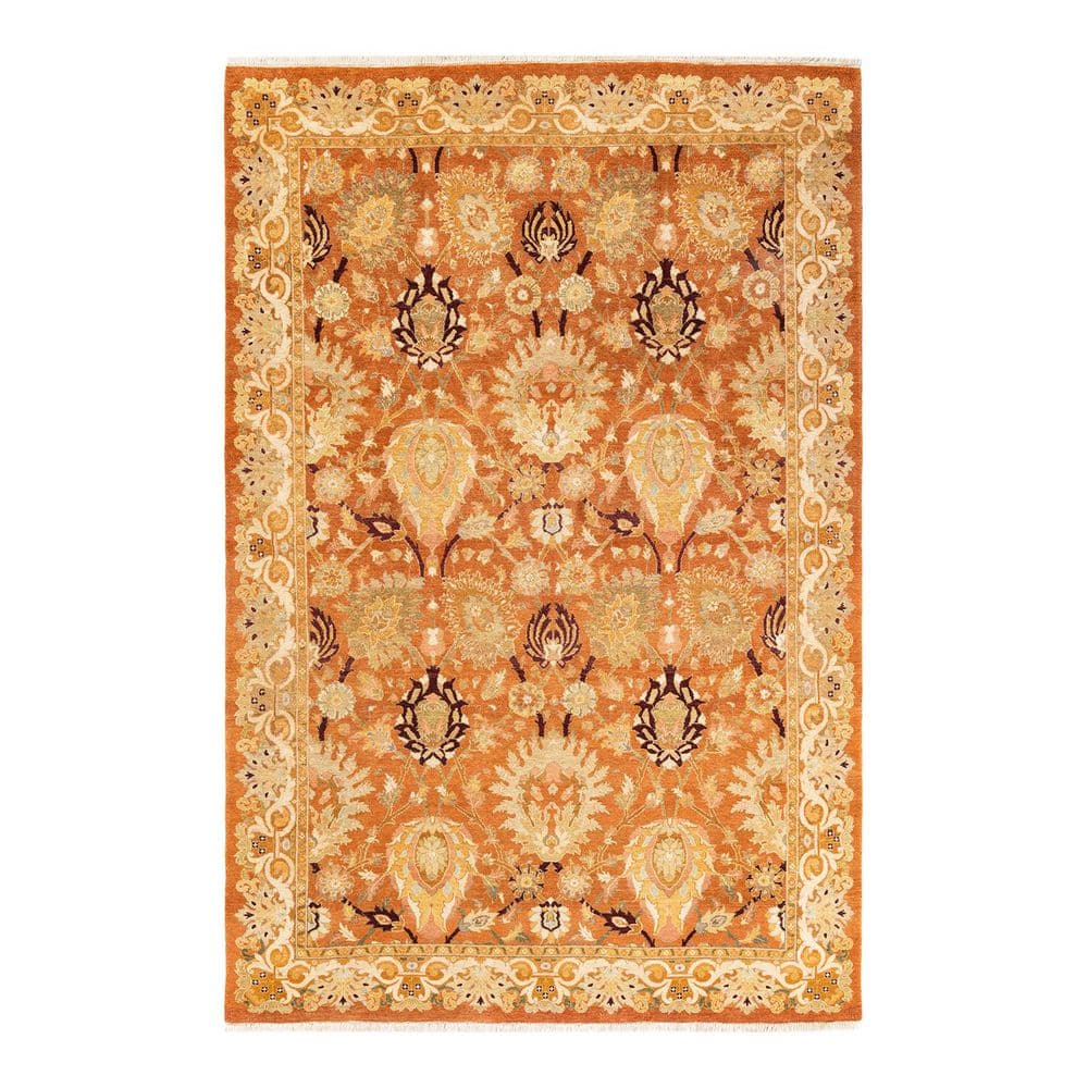 Eclectic Brown 6 x 9 Floral Wool Indoor Area Rug price history on PriceWatchPro