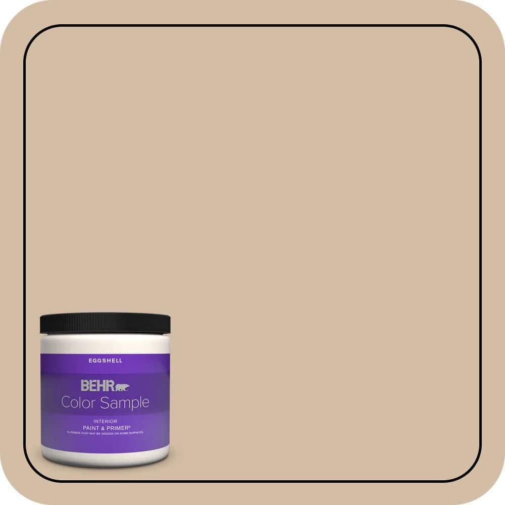 8 oz. Home Decorators Collection #HDC-MD-12 Tiramisu Cream Eggshell Enamel Interior Paint & Primer Color Sample -  BEHR PREMIUM PLUS, ZZ045195
