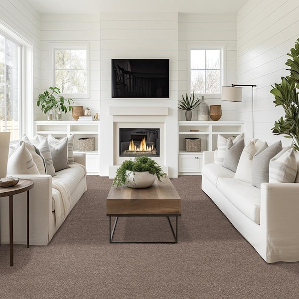 Plush Dreams III - Plush-Brown 12 ft. 68 oz. Triexta Texture Installed Carpet