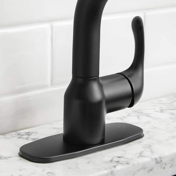 Glacier Bay Clare fashion Single Handle Pull Down Laundry Utility Faucet in Matte Black