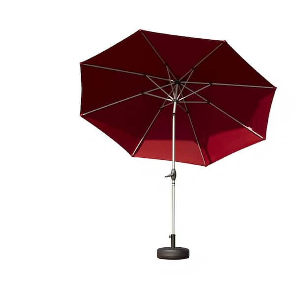 Barn Red 10 ft. Outdoor Patio Umbrella 97. 19 in. High, Push Button, Tilt Crank, 8-Sturdy Ribs, UV Protection for Garden