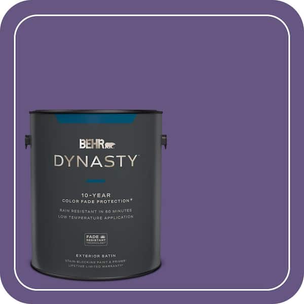 BEHR DYNASTY 1 gal. #PPU16-02 Vigorous Violet Satin Enamel Exterior Stain-Blocking Paint & Primer