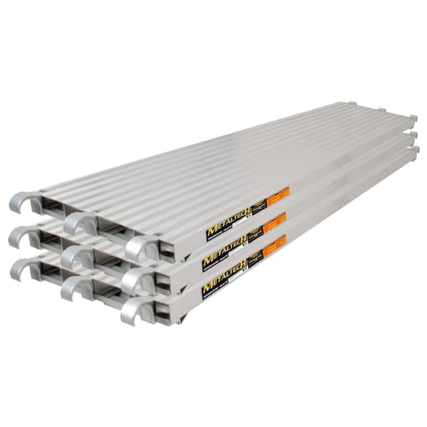 MetalTech 7 ft. L x 19 in. W Scaffolding Platform, Aluminum Work Platform and Scaffold Plank for Metaltech Scaffolding, 3-Pack