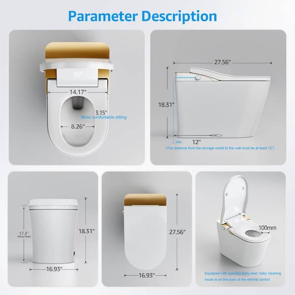 Yulika Smart Bidet Toilet with Heated Seat and LED Display - DJ-K1