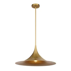 Bowdin 60-Watt 1-Light Warm Brass Pendant Light, No Bulbs Included