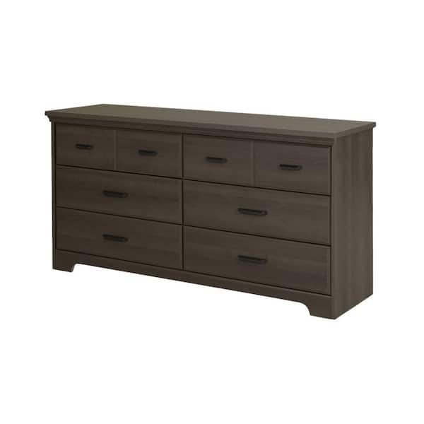 South Shore Versa 6-Drawer Gray Maple Dresser