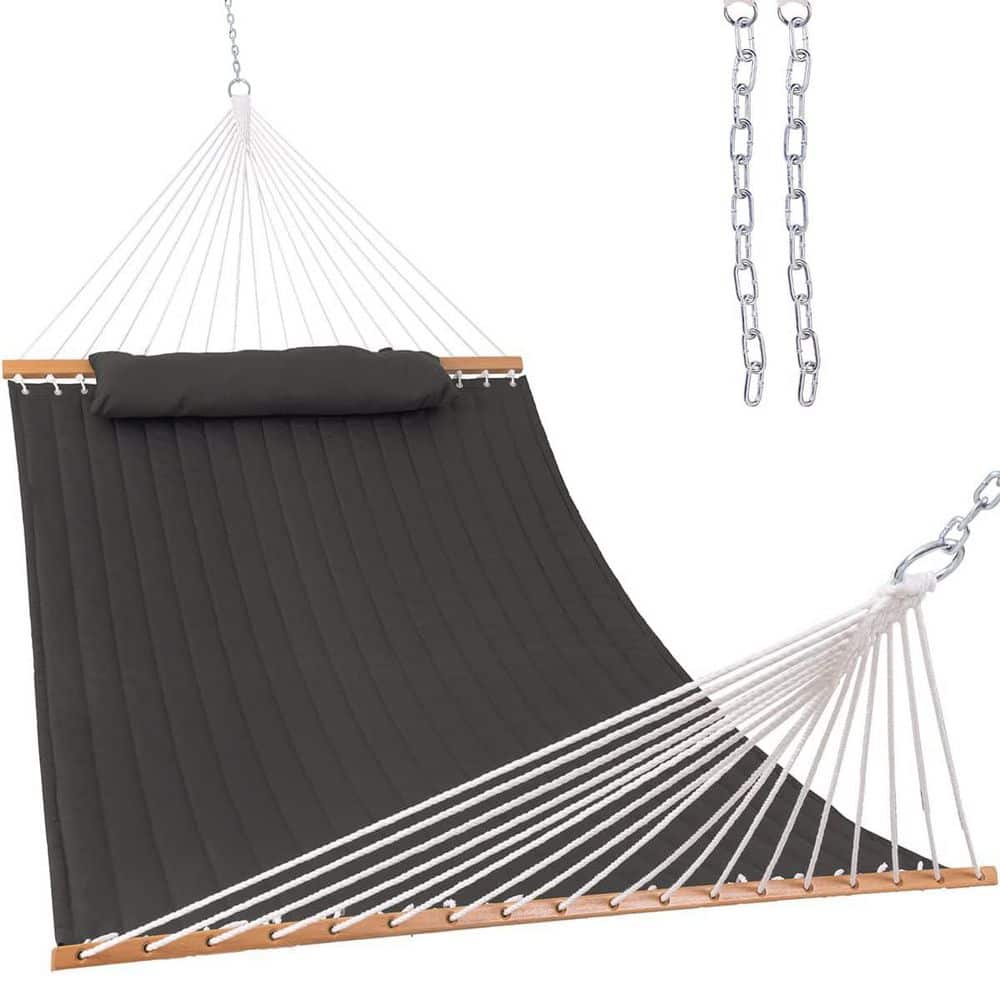 12 ft. Quilted Fabric Hammock with Soft Pillow, Double 2 Person Hammock, Dark Gray price history on PriceWatchPro