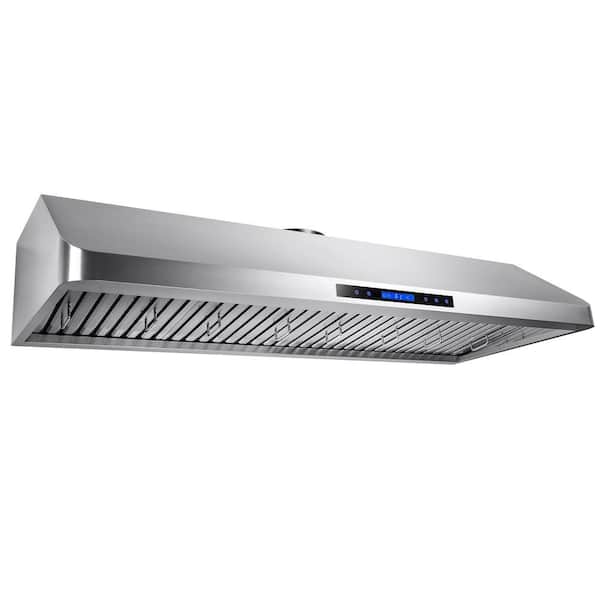 AKDY 54 in. Kitchen Dual Motor Under Cabinet Range Hood in Stainless Steel with Remote and Touch Panel Control