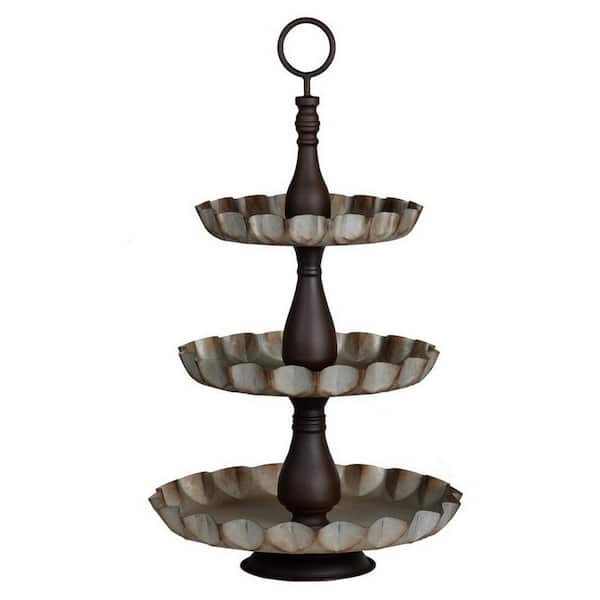 Benjara Gray and Black Decorative Tray