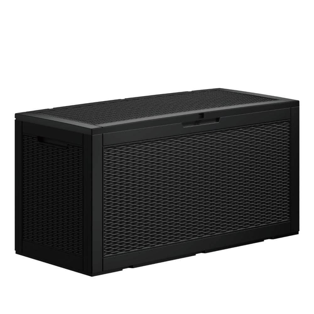 95 Gallon Lockable Rattan Deck Box - Waterproof Outdoor Storage for Patio Furniture & Garden Tools, UV-Resistant Design price history on PriceWatchPro