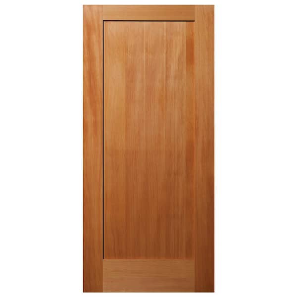 Builders Choice 32 in. x 80 in. 1-Panel Shaker Solid Core Unfinished Fir Wood Interior Door Slab
