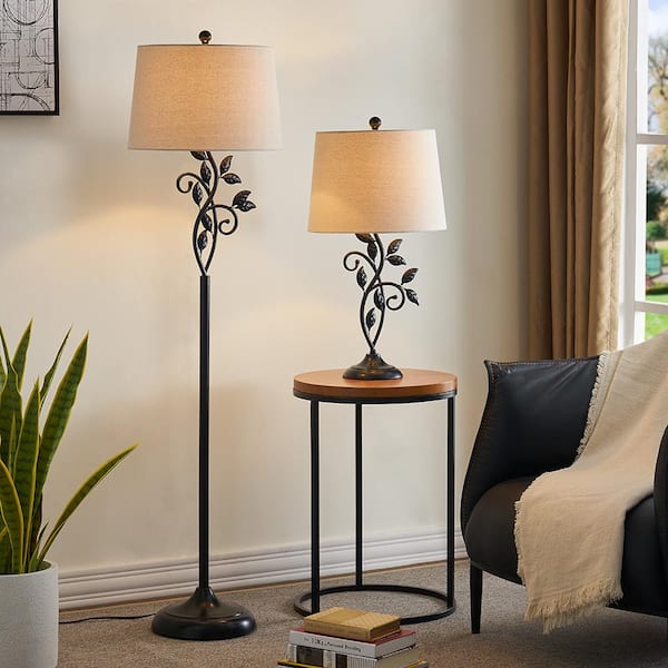 Chicago 26.75 in. Black Modern Dimmable Metal Bedroom Living Room Bedside Desk Table Lamps (Set of 2)