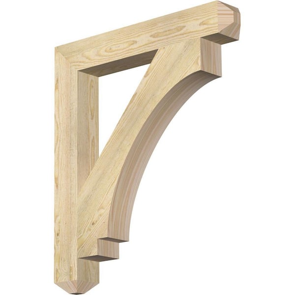 Ekena Millwork 4 in. x 32 in. x 28 in. Douglas Fir Imperial Craftsman Rough Sawn Bracket