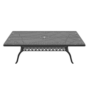 82.68 in. (L) x 41.34 in. (W) Black Rectangle Cast Aluminum Outdoor Dining Table
