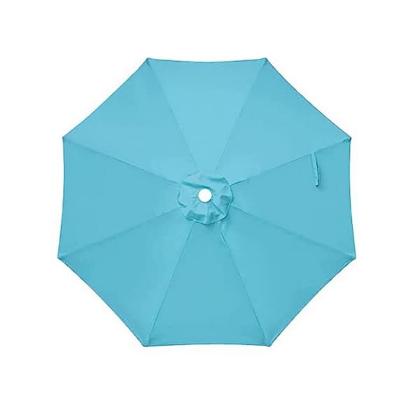ITOPFOX 9 ft. Patio Umbrella Replacement Canopy Outdoor Table Market Yard Umbrella Replacement Top Cover in Turquoise
