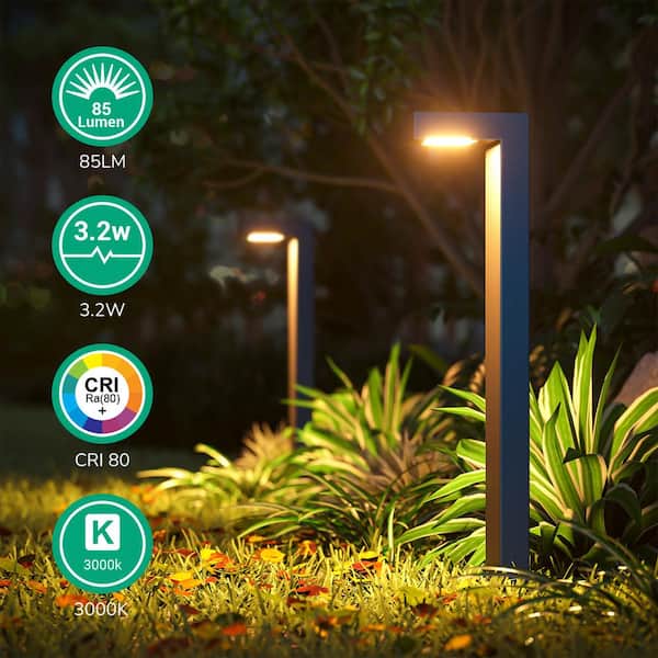 21-Watt Equivalent Low Voltage Black Plug-in Integrated LED Waterproof Path Light Kit (4-Pack)