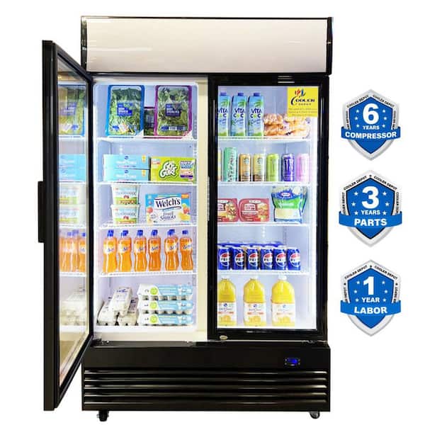 LG 48 in. W 35.3 cu. ft. NSF Swing Glass Door Reach-In Merchandiser Display Refrigerator in White
