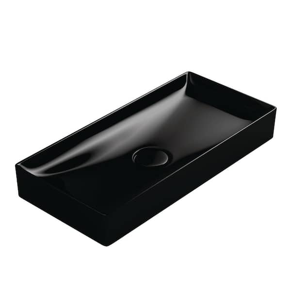 WS Bath Collections Vision 6075 Vessel Bathroom Sink in Gloss Black