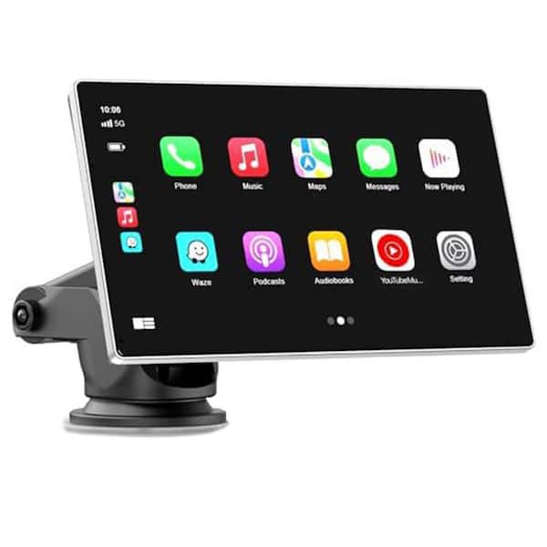 9 in. Wireless Apple Carplay Android Auto Portable Car Audio Receiver with 4K Dash Cam Backup Camera GPS Navigation