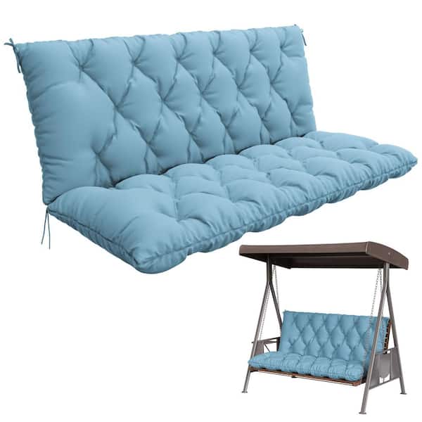 60 in. x 40 in. 2-3 Seater Patio Contoured Replacement Bench Cushion Outdoor Porch Swing Cushion Cushion Sky