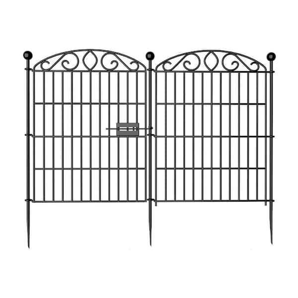 17 in. Metal Garden Fence 26 Pack Arched No Dig Border