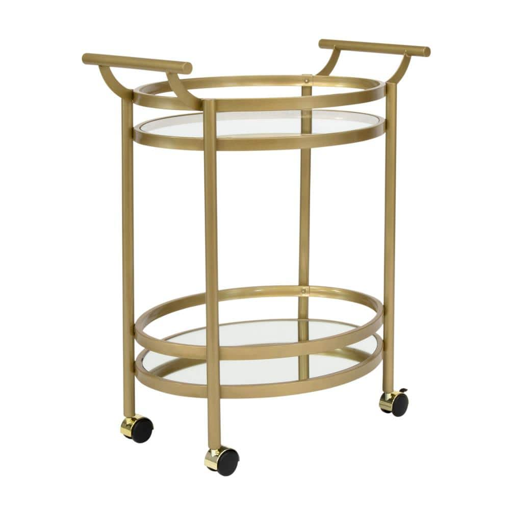 Studio Designs Home Palazzo 2-Tier Oval 27 in. W x 17.5 in. D Metal and ...