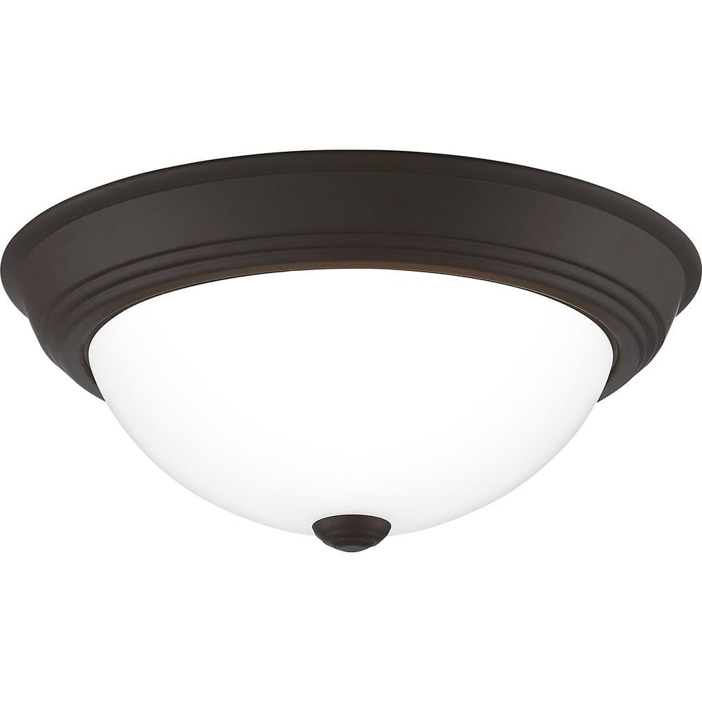 Erwin 13'' Bronze and Glass Flush Mount Ceiling Light