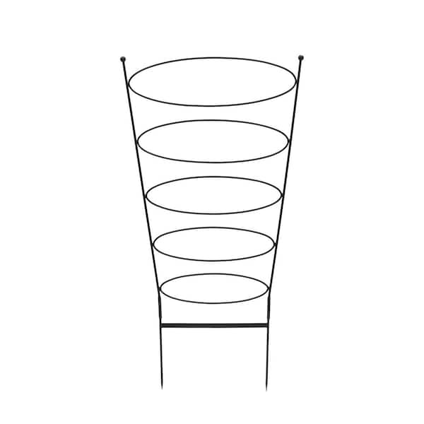 ACHLA DESIGNS 60 .75"H Black Powdercoated Wrought Iron Outdoor Garden Ovals Trellis